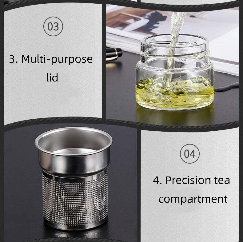 Tea Water Bottle High Borosilicate Glass Double Layer Tea Water Cup Infuser Tumbler Drinkware Water Bottle With Tea Filter