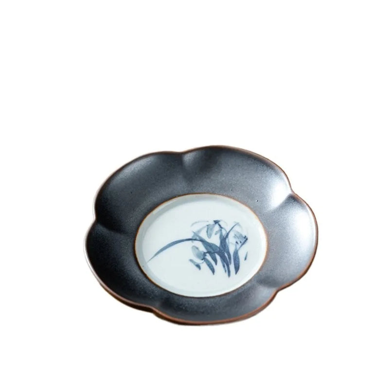 Tea Ceremony Accessories Ceramic Tea Cup Coaster Heat-resistant Durable Insulation Pad Creative Snack Dish Dining Tables