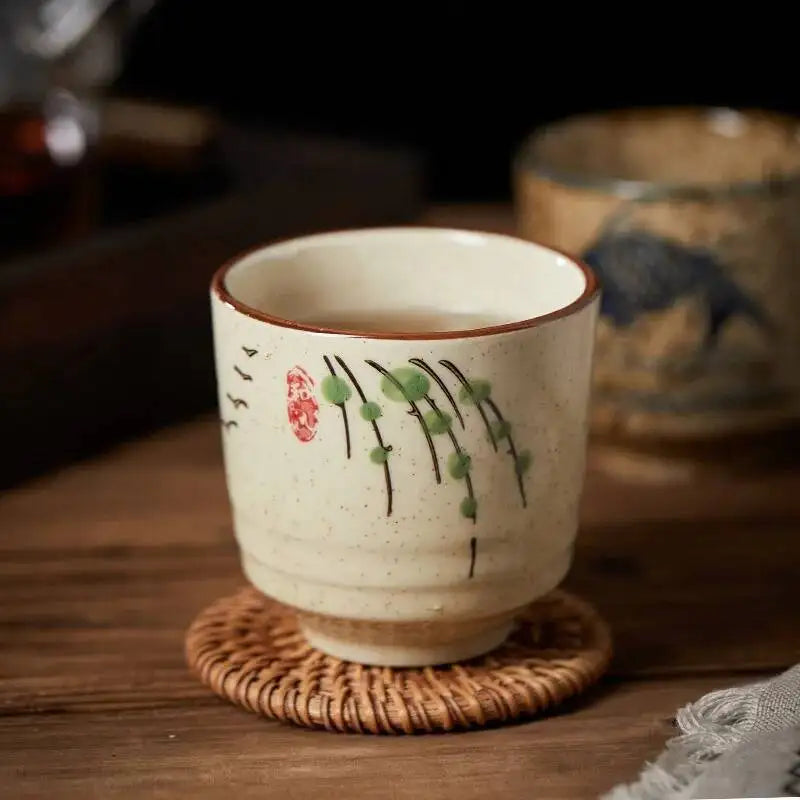 150ml Japanese Ceramics Coffee Cups Retro Water Tea Mug Teacups Drinkware Kitchen Tableware Home Restaurant