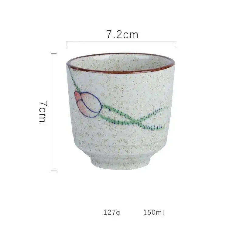 150ml Japanese Ceramics Coffee Cups Retro Water Tea Mug Teacups Drinkware Kitchen Tableware Home Restaurant
