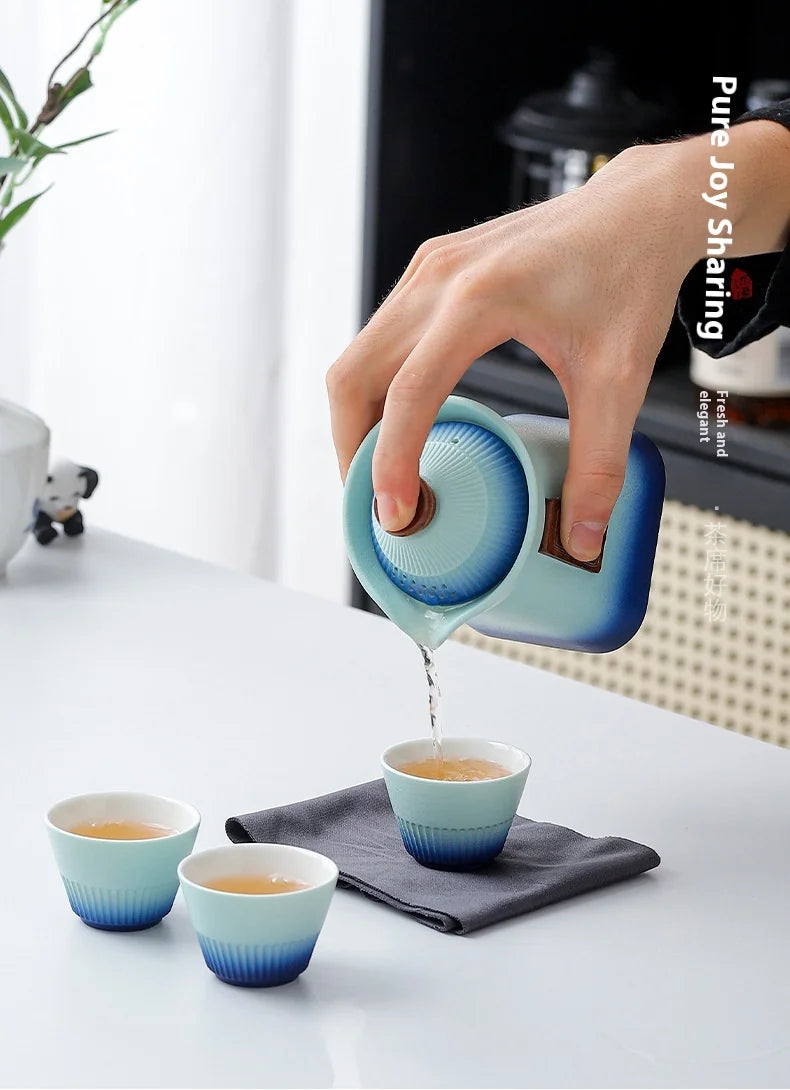 Tea Sets  A Small Set Of Court-Style Travel Tea Sets  Quick Guest Cup  Portable Outdoor Business Souvenir Gifts Birthday Present