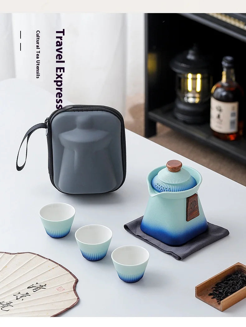 Tea Sets  A Small Set Of Court-Style Travel Tea Sets  Quick Guest Cup  Portable Outdoor Business Souvenir Gifts Birthday Present