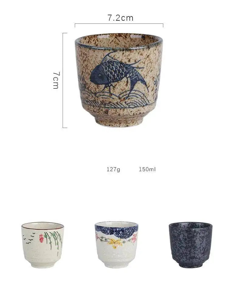 150ml Japanese Ceramics Coffee Cups Retro Water Tea Mug Teacups Drinkware Kitchen Tableware Home Restaurant