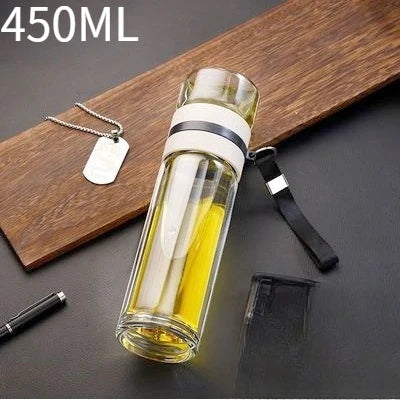 Tea Water Bottle High Borosilicate Glass Double Layer Tea Water Cup Infuser Tumbler Drinkware Water Bottle With Tea Filter