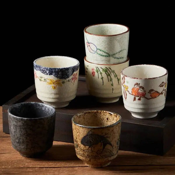 150ml Japanese Ceramics Coffee Cups Retro Water Tea Mug Teacups Drinkware Kitchen Tableware Home Restaurant