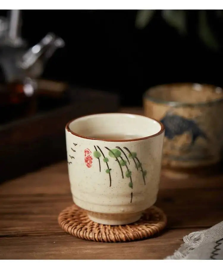 150ml Japanese Ceramics Coffee Cups Retro Water Tea Mug Teacups Drinkware Kitchen Tableware Home Restaurant