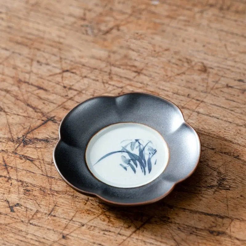 Tea Ceremony Accessories Ceramic Tea Cup Coaster Heat-resistant Durable Insulation Pad Creative Snack Dish Dining Tables