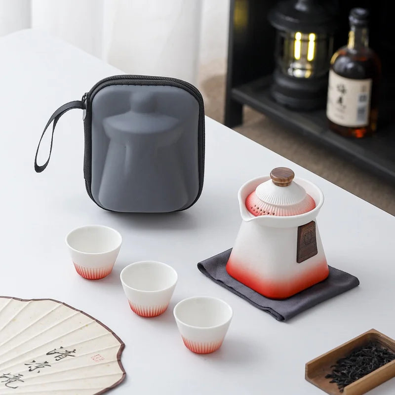 Tea Sets  A Small Set Of Court-Style Travel Tea Sets  Quick Guest Cup  Portable Outdoor Business Souvenir Gifts Birthday Present