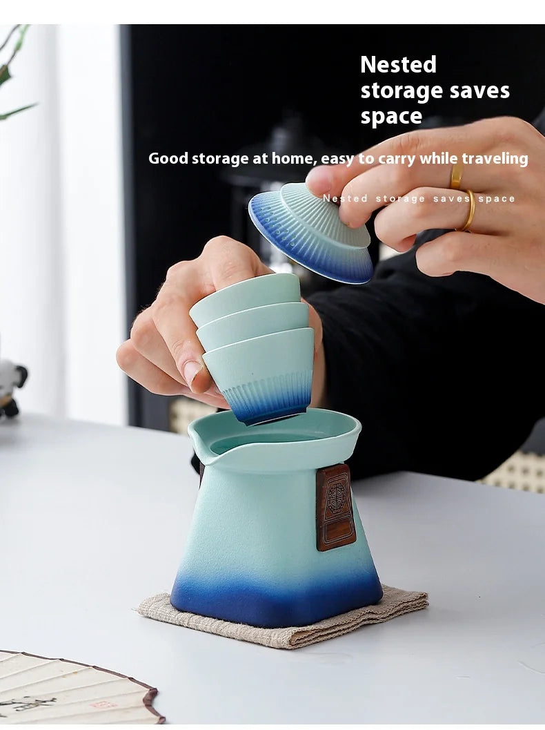 Tea Sets  A Small Set Of Court-Style Travel Tea Sets  Quick Guest Cup  Portable Outdoor Business Souvenir Gifts Birthday Present