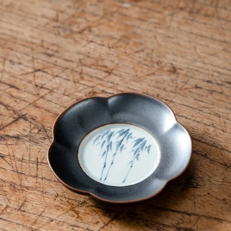 Tea Ceremony Accessories Ceramic Tea Cup Coaster Heat-resistant Durable Insulation Pad Creative Snack Dish Dining Tables