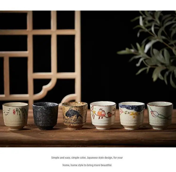 150ml Japanese Ceramics Coffee Cups Retro Water Tea Mug Teacups Drinkware Kitchen Tableware Home Restaurant