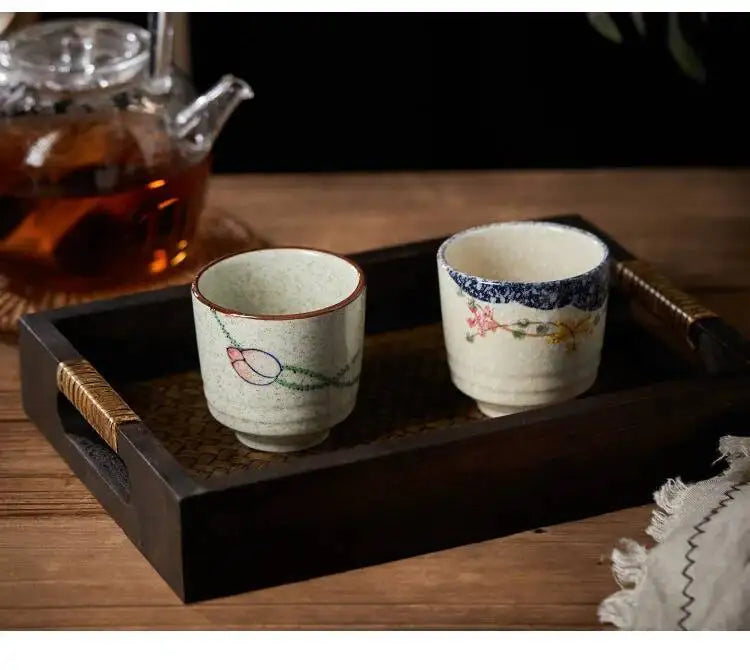 150ml Japanese Ceramics Coffee Cups Retro Water Tea Mug Teacups Drinkware Kitchen Tableware Home Restaurant