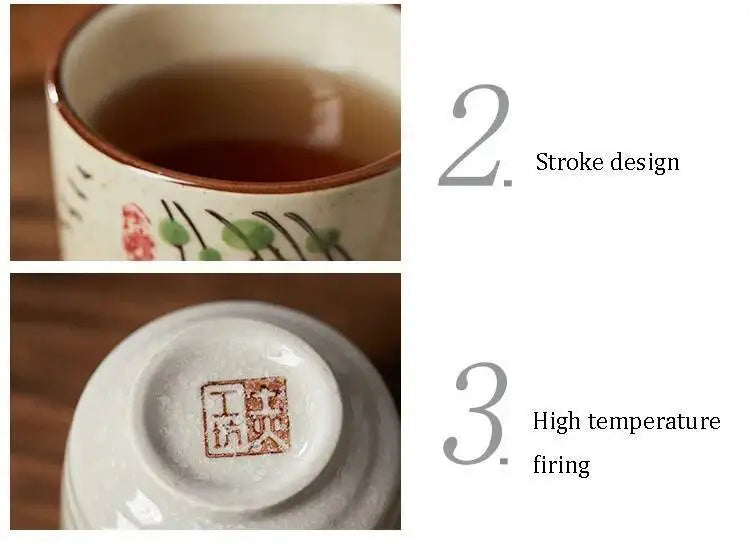 150ml Japanese Ceramics Coffee Cups Retro Water Tea Mug Teacups Drinkware Kitchen Tableware Home Restaurant