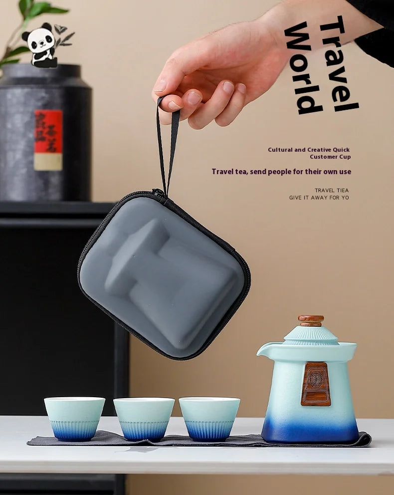 Tea Sets  A Small Set Of Court-Style Travel Tea Sets  Quick Guest Cup  Portable Outdoor Business Souvenir Gifts Birthday Present