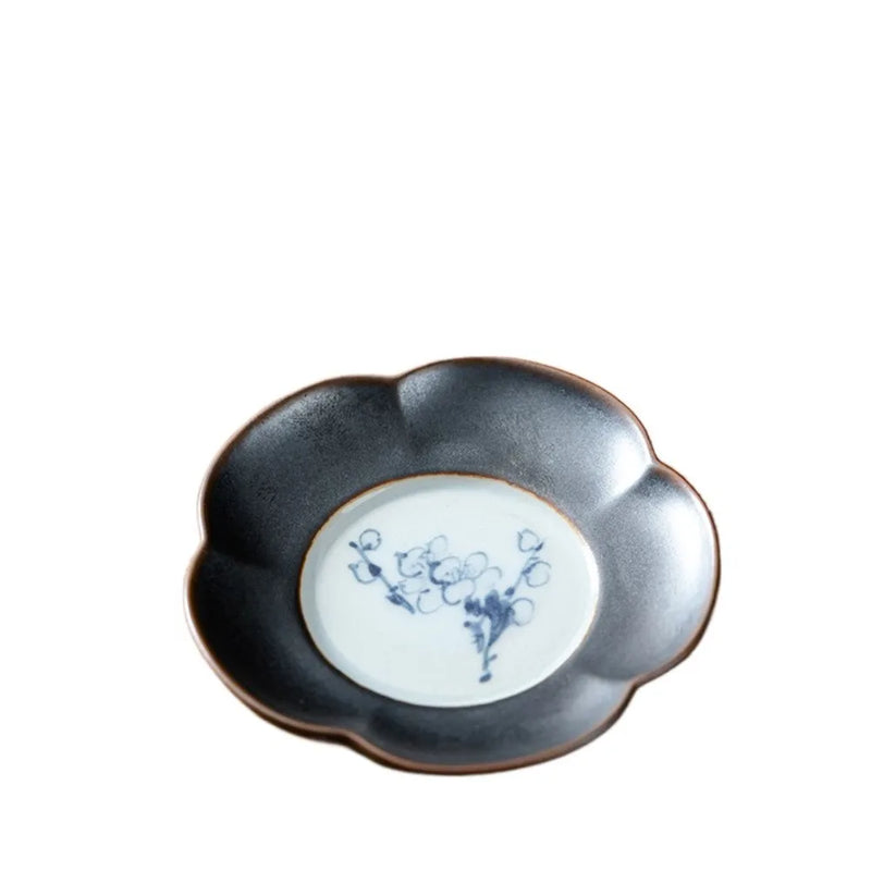 Tea Ceremony Accessories Ceramic Tea Cup Coaster Heat-resistant Durable Insulation Pad Creative Snack Dish Dining Tables