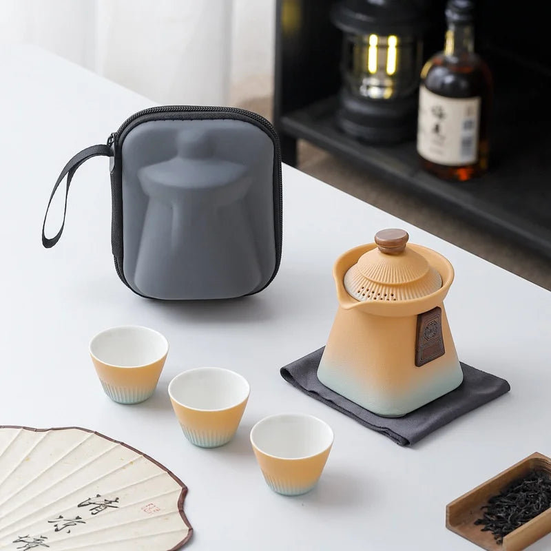 Tea Sets  A Small Set Of Court-Style Travel Tea Sets  Quick Guest Cup  Portable Outdoor Business Souvenir Gifts Birthday Present