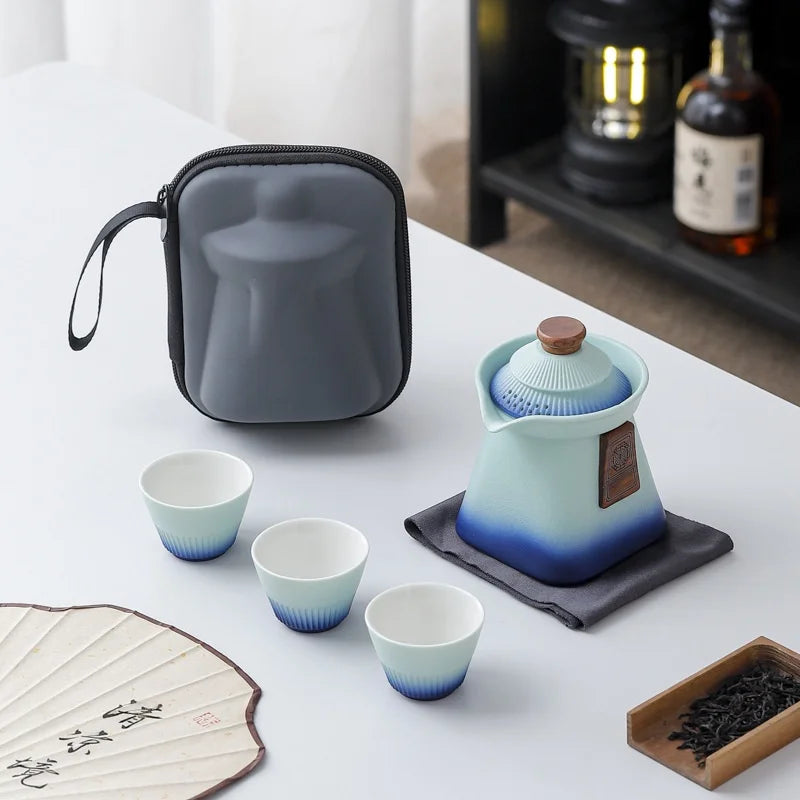 Tea Sets  A Small Set Of Court-Style Travel Tea Sets  Quick Guest Cup  Portable Outdoor Business Souvenir Gifts Birthday Present