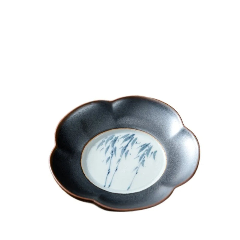 Tea Ceremony Accessories Ceramic Tea Cup Coaster Heat-resistant Durable Insulation Pad Creative Snack Dish Dining Tables