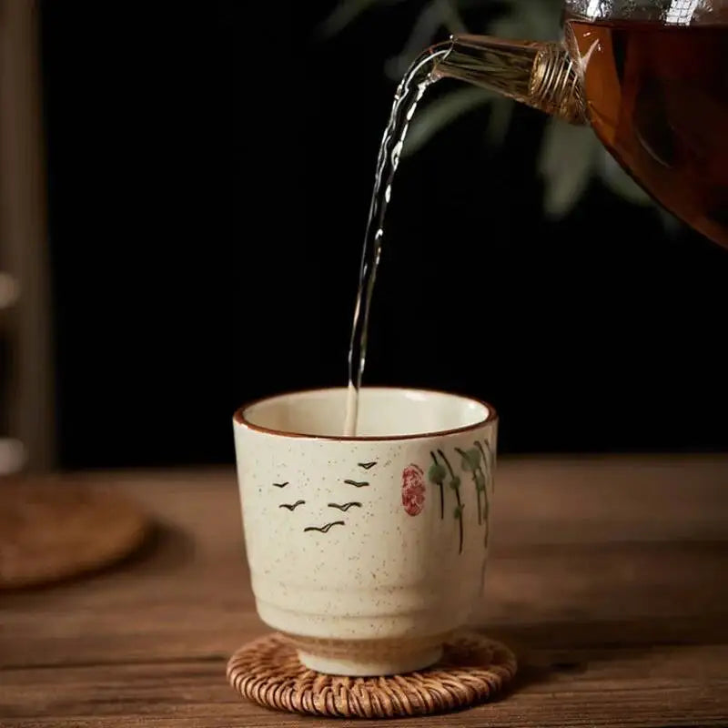 150ml Japanese Ceramics Coffee Cups Retro Water Tea Mug Teacups Drinkware Kitchen Tableware Home Restaurant