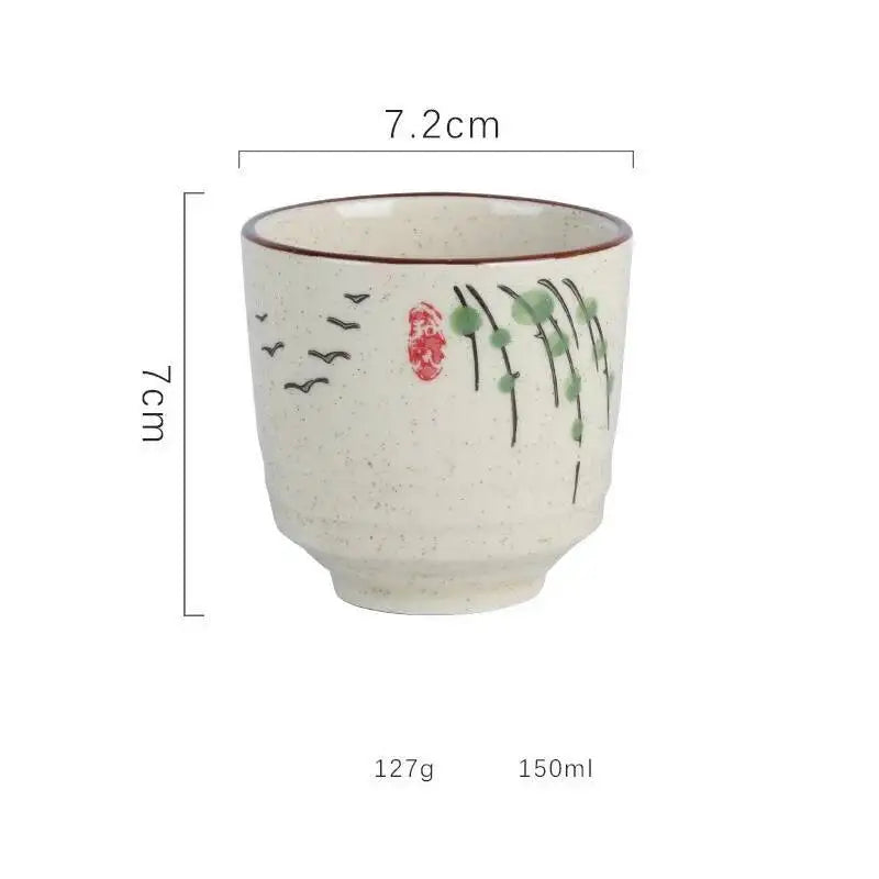 150ml Japanese Ceramics Coffee Cups Retro Water Tea Mug Teacups Drinkware Kitchen Tableware Home Restaurant