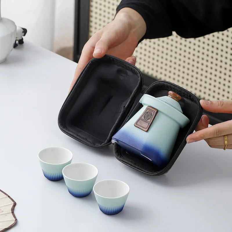 Tea Sets  A Small Set Of Court-Style Travel Tea Sets  Quick Guest Cup  Portable Outdoor Business Souvenir Gifts Birthday Present